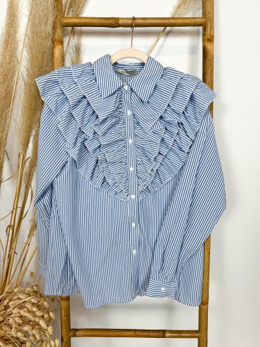 Blusa rayas chorrera triple