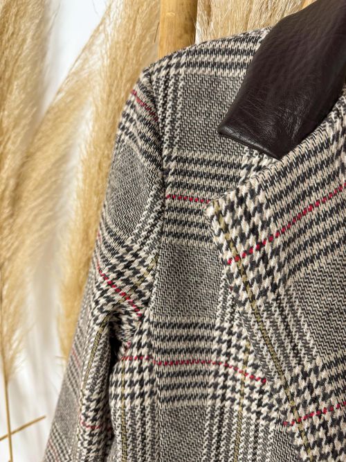 Blazer pata de gallo gris y teja