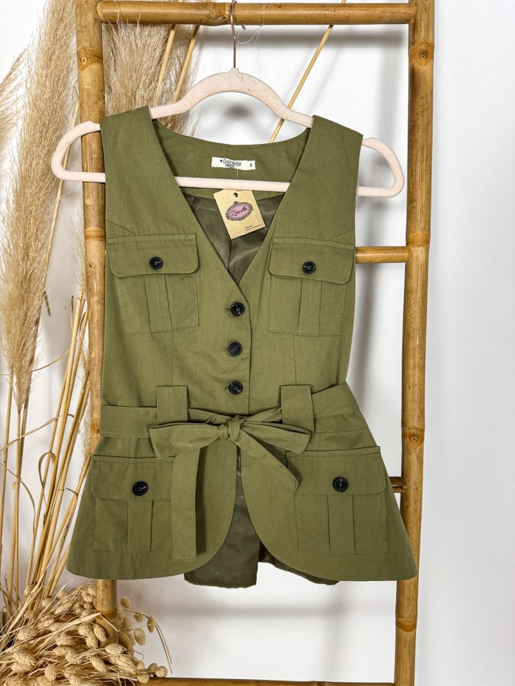 Chalequillo safari verde cacería Chalequillo safari verde cacería