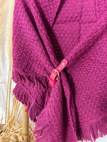 Toca lana buganvilla con hebilla piel 2