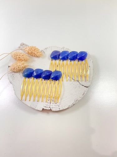 Peinecillo piedra rombo azul