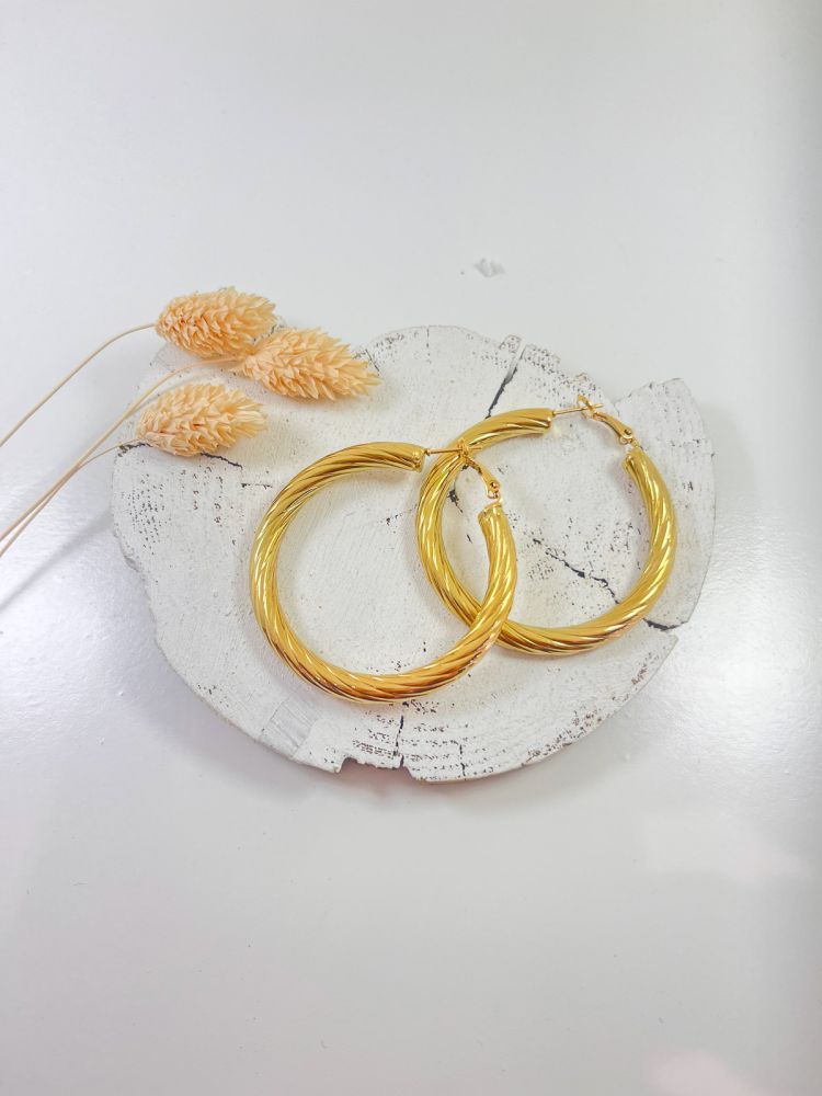 Aro dorado trenzado 5 cm