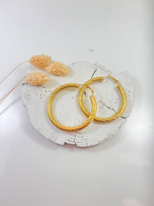 Aro dorado trenzado 5 cm