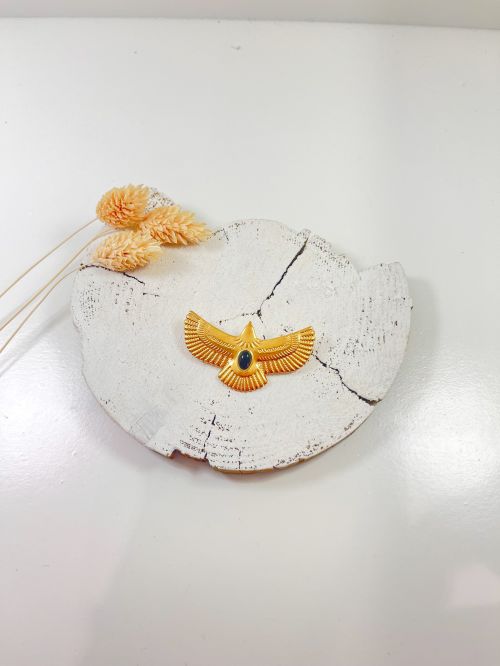 Broche halcón y perla negra