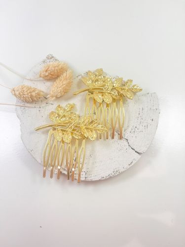 Peinecillo dorado hojas mini