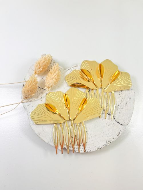Peinecillo maxi dorado pétalos