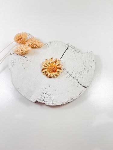 Broche girasol pequeño dorado