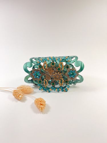 Brazalete Maite Cárdenas azul carey