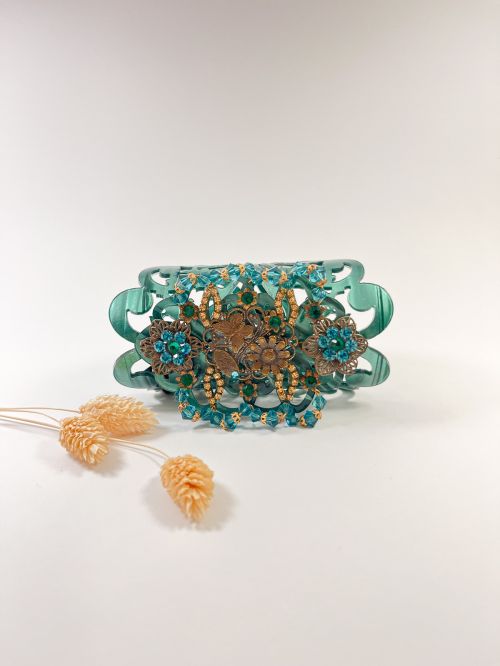 Brazalete Maite Cárdenas azul carey