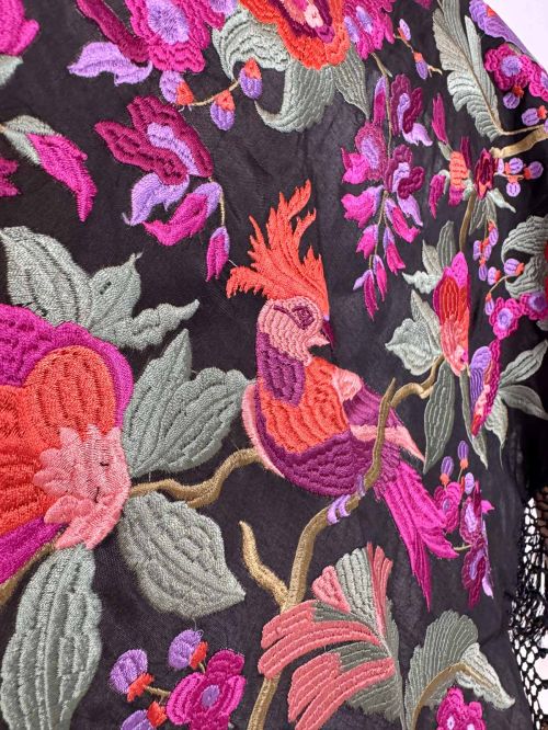 Mantón seda Valentina negro