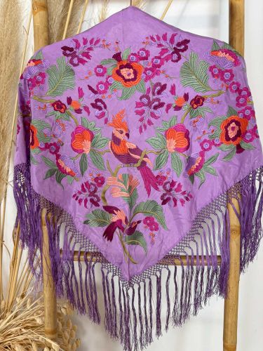 Mantón seda Valentina malva