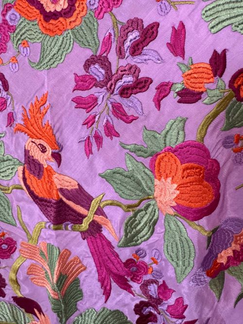 Mantón seda Valentina malva