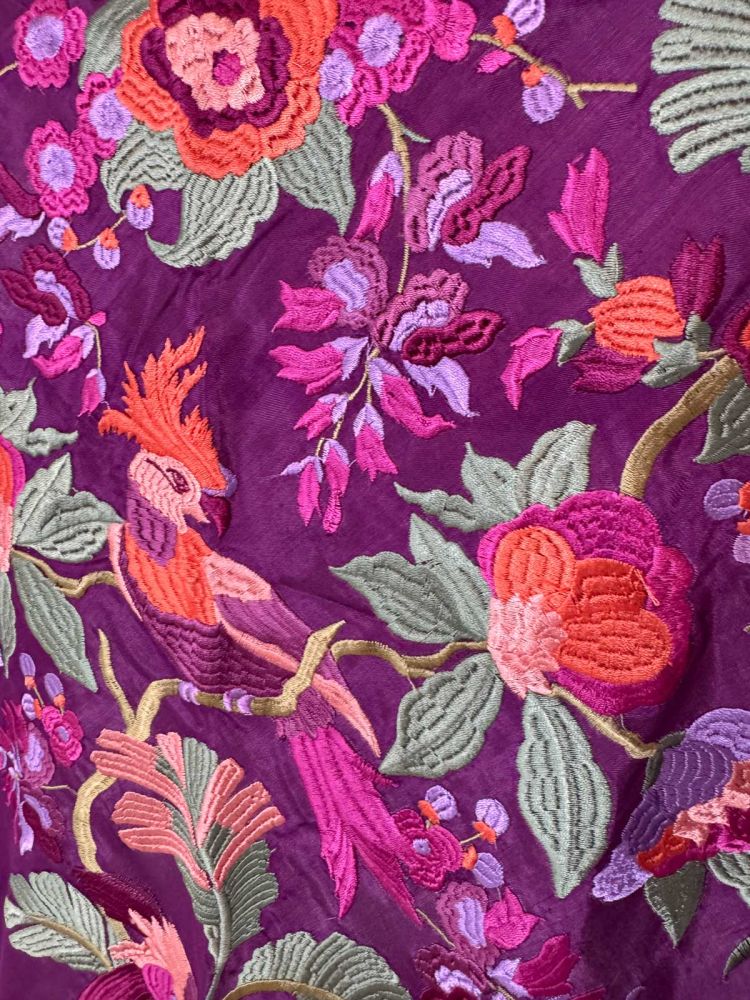 Mantón seda Valentina berenjena