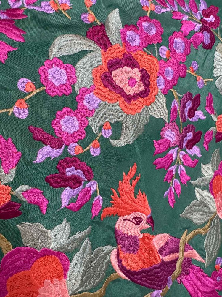 Mantón seda Valentina verde Andalucía