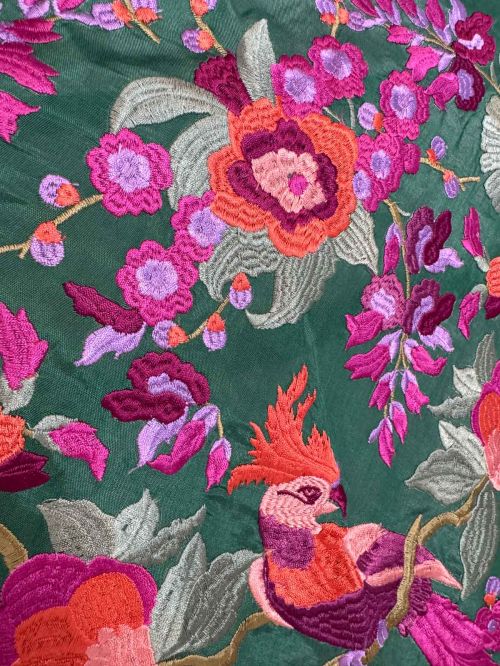 Mantón seda Valentina verde Andalucía