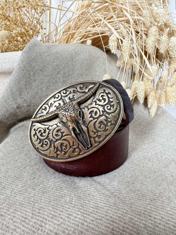 Hebilla ovalada labrada cráneo de...