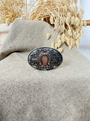 Hebilla ovalada herradura plata