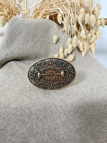 Hebilla ovalada filete oro viejo