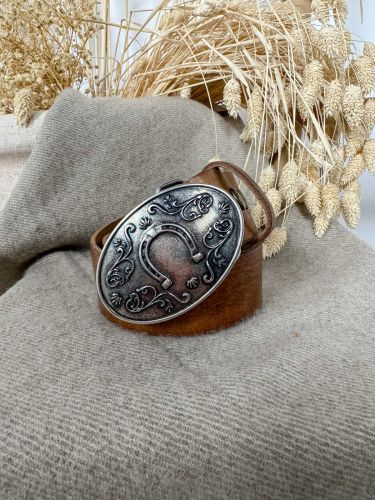 Hebilla ovalada herradura plata 2