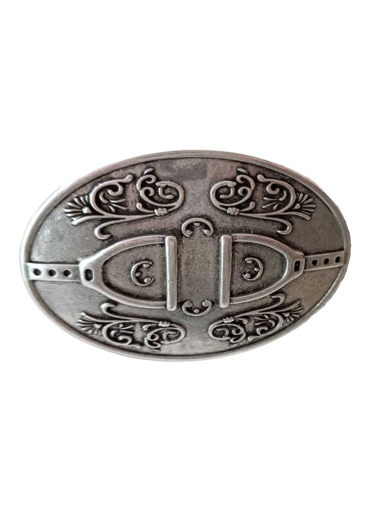 Hebilla ovalada estribo plata