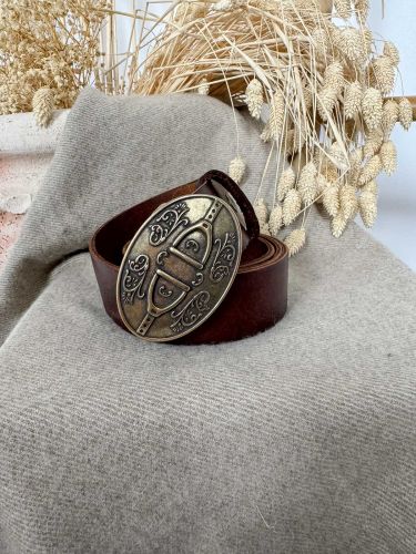 Hebilla ovalada estribo oro viejo 2