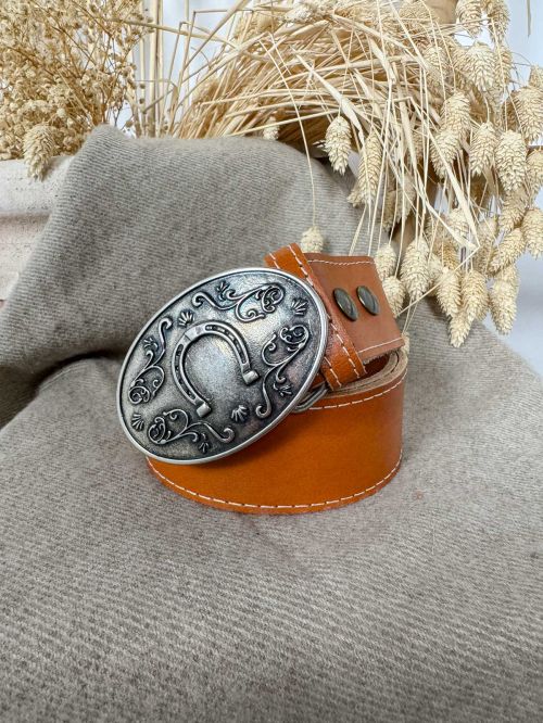 Hebilla ovalada herradura plata