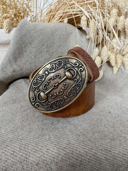 Hebilla ovalada filete oro viejo