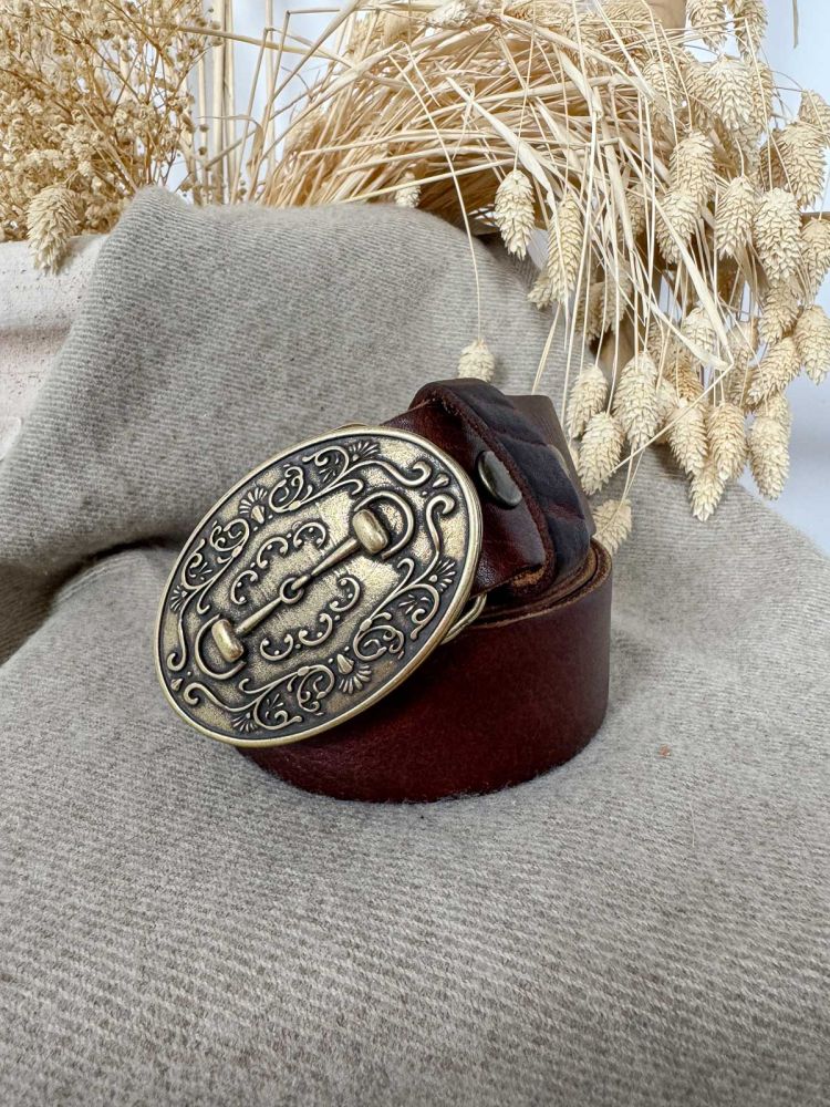 Hebilla ovalada filete oro viejo