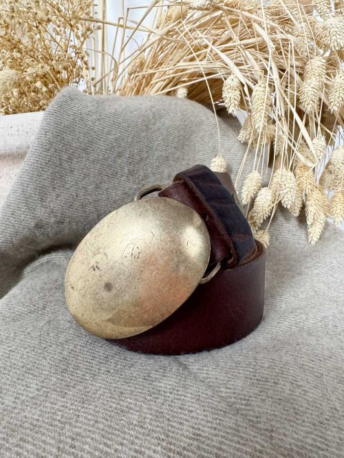 Hebilla ovalada chapón oro viejo