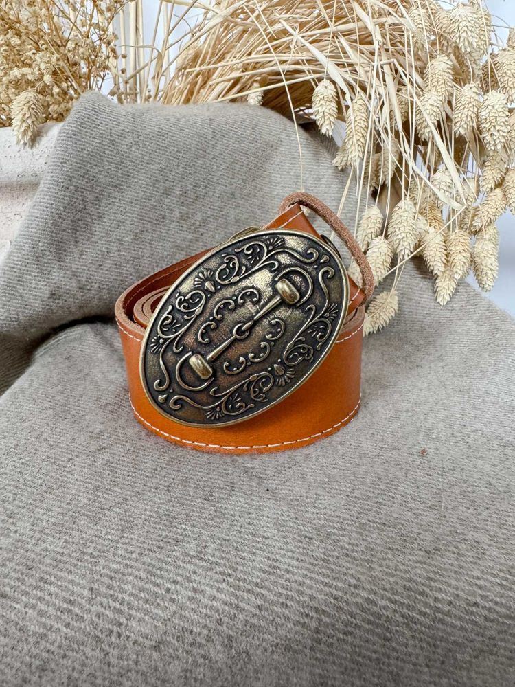 Hebilla ovalada filete oro viejo