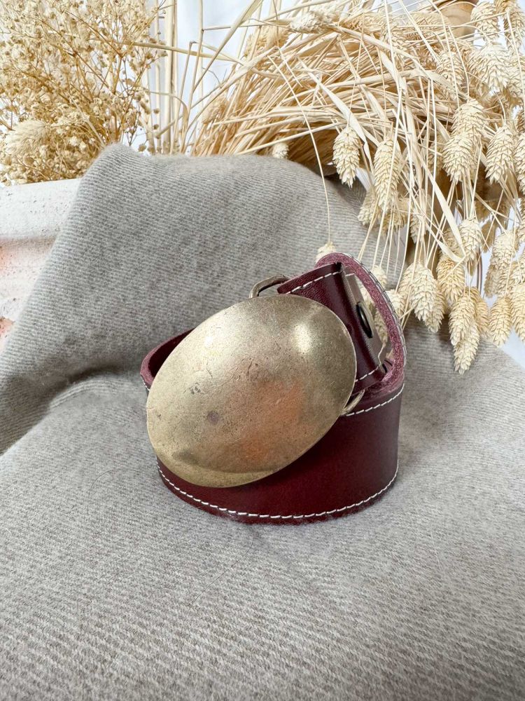 Hebilla ovalada chapón oro viejo