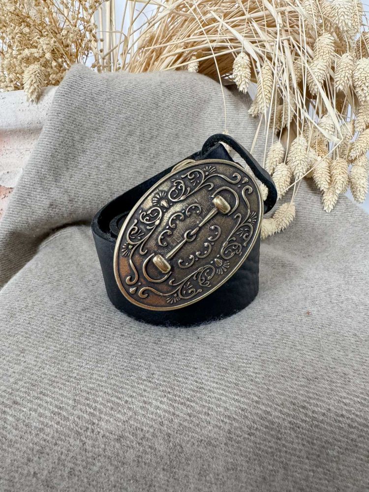 Hebilla ovalada filete oro viejo