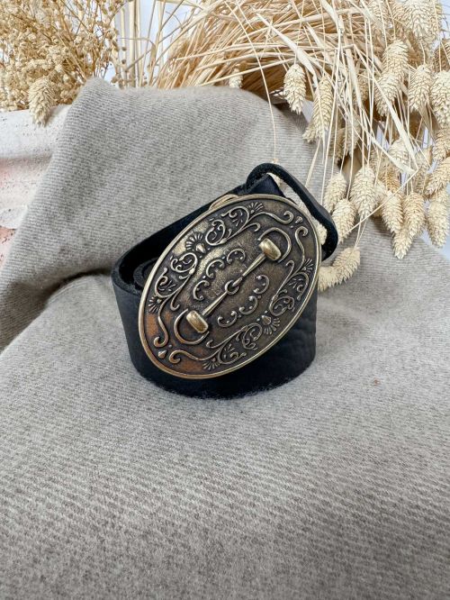 Hebilla ovalada filete oro viejo