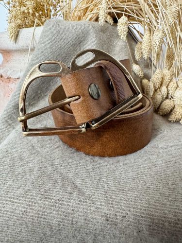 Hebilla estribo doble oro viejo 2