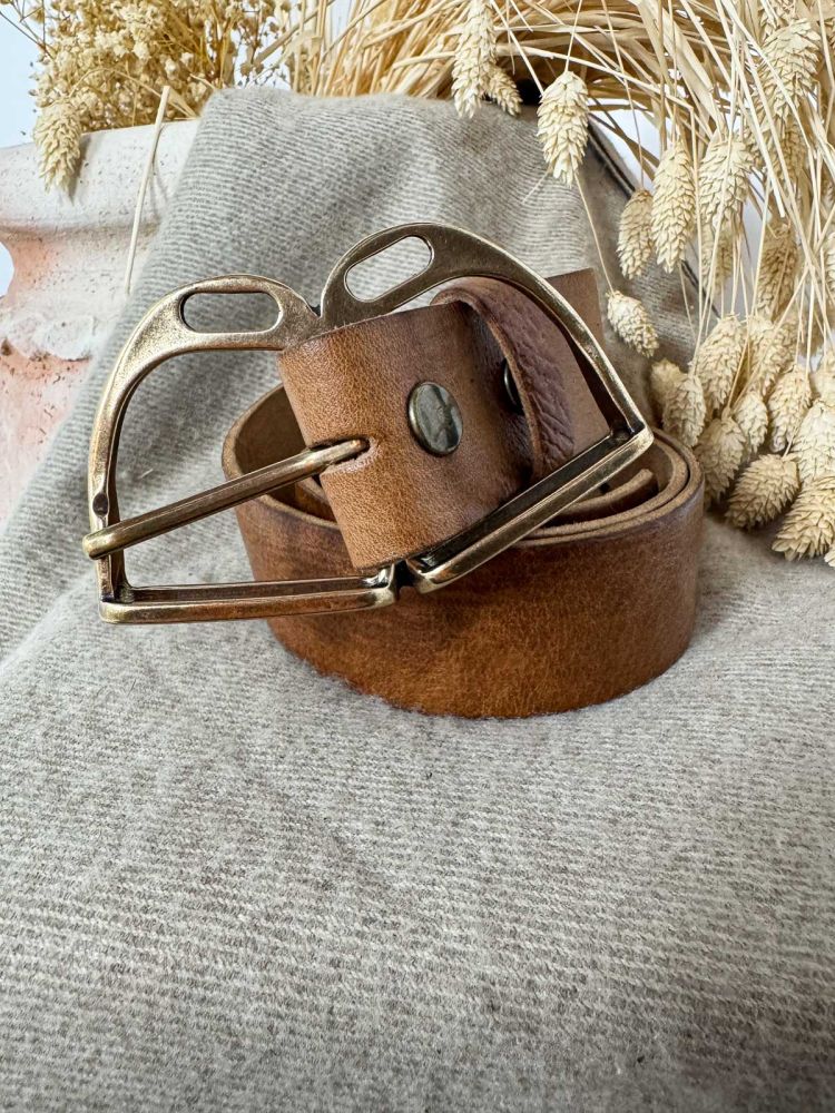 Hebilla estribo doble oro viejo