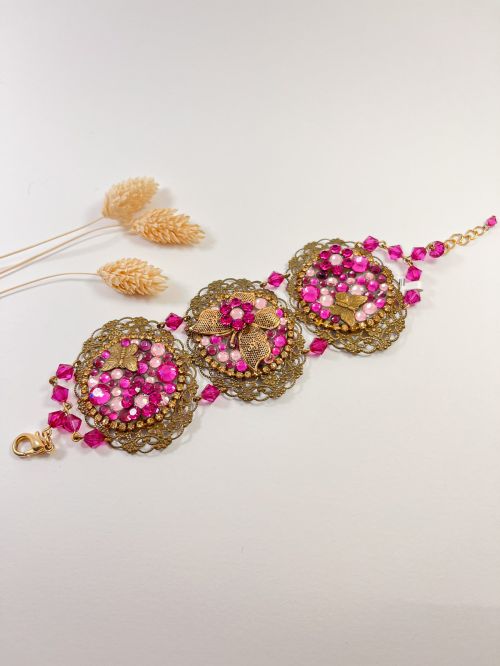 Pulsera brazalete Maite Cárdenas buganvilla