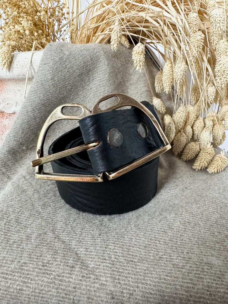 Hebilla estribo doble oro viejo