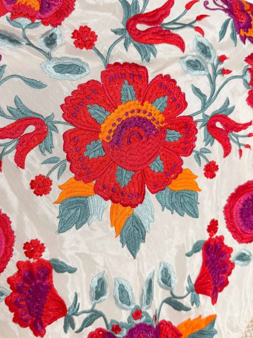 Mantón seda Araceli crudo