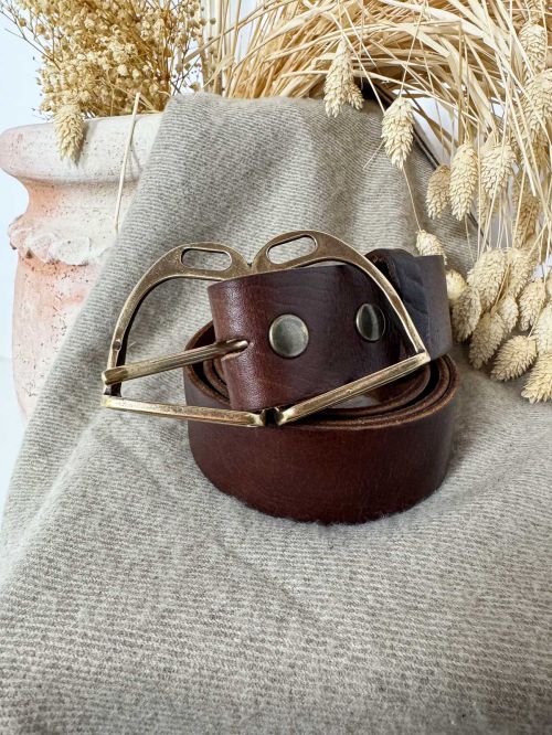 Hebilla estribo doble oro viejo