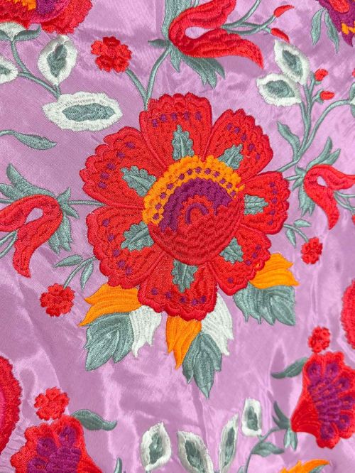 Mantón seda Araceli malva