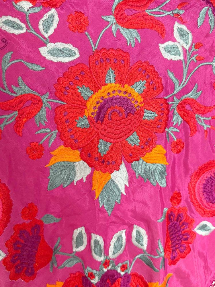 Mantón seda Araceli buganvilla