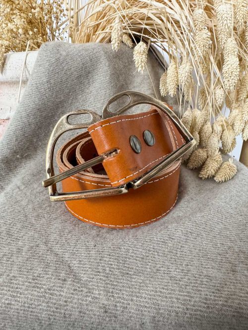 Hebilla estribo doble oro viejo