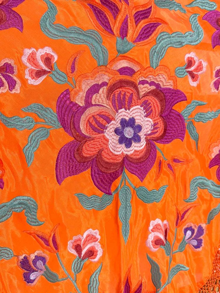 Mantón Carmela naranja