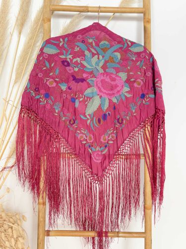 Mantón Amalia burdeos