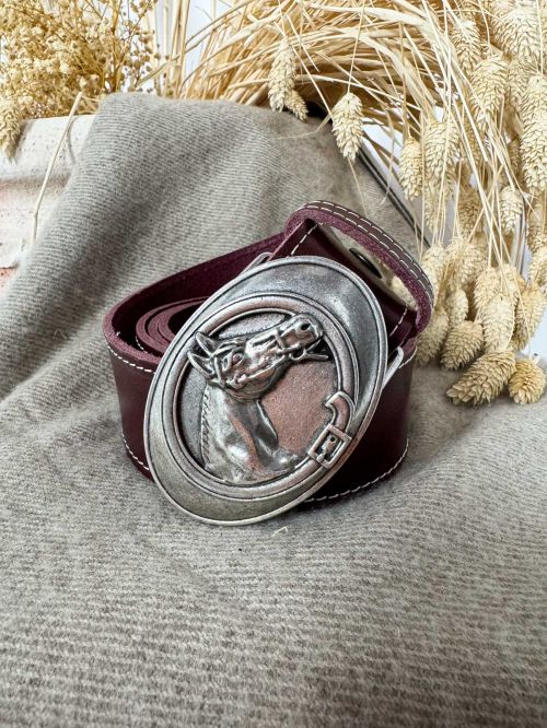 Hebilla ovalada caballo plata