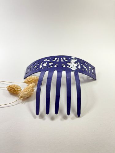 Peineta acetato enredadera morada