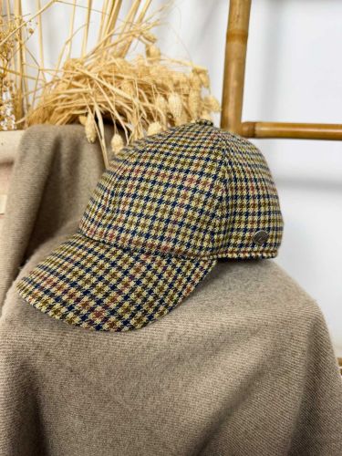 Gorra invierno STRIKE beige pata de gallo azul, teja y...