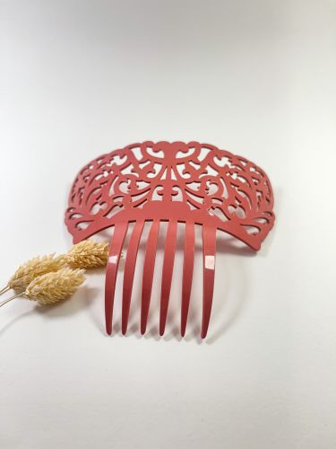 Peineta acetato enredadera 5,5 cm rosa nude