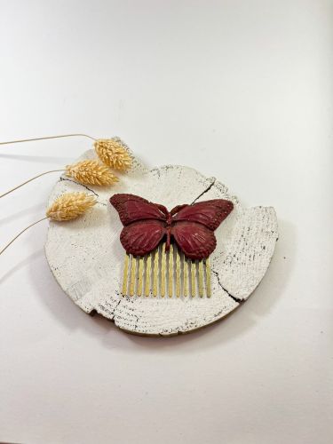 Peinecillo resina mariposa teja