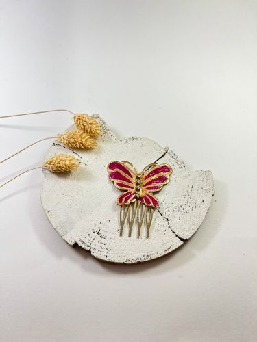 Peinecillo latón mariposa buganvilla